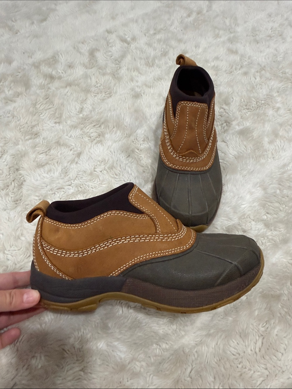 L.L.Bean Storm Chaser Slip-On Leather Ankle Boots Woman’s Size 6.5